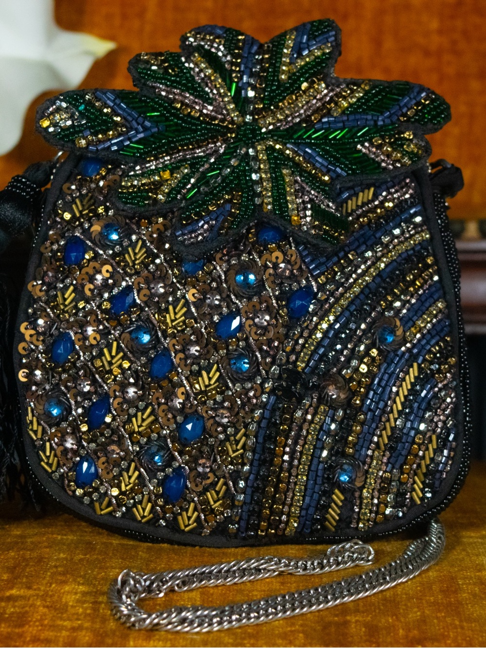 Zara Limited Edition Hand-Made Beaded  Crossbody Bag